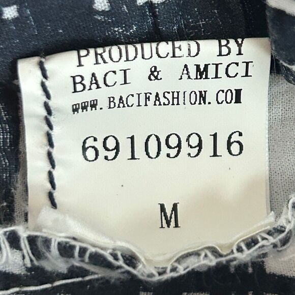 Baci & Amici Cropped Wide Leg Pants Black Plaid Stretch Waist Womens Medium 8 10 - Picture 4 of 4